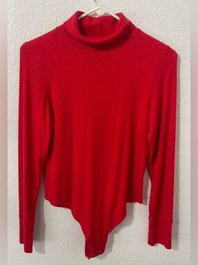 aerie Red Turtleneck Long-Sleeve Bodysuit